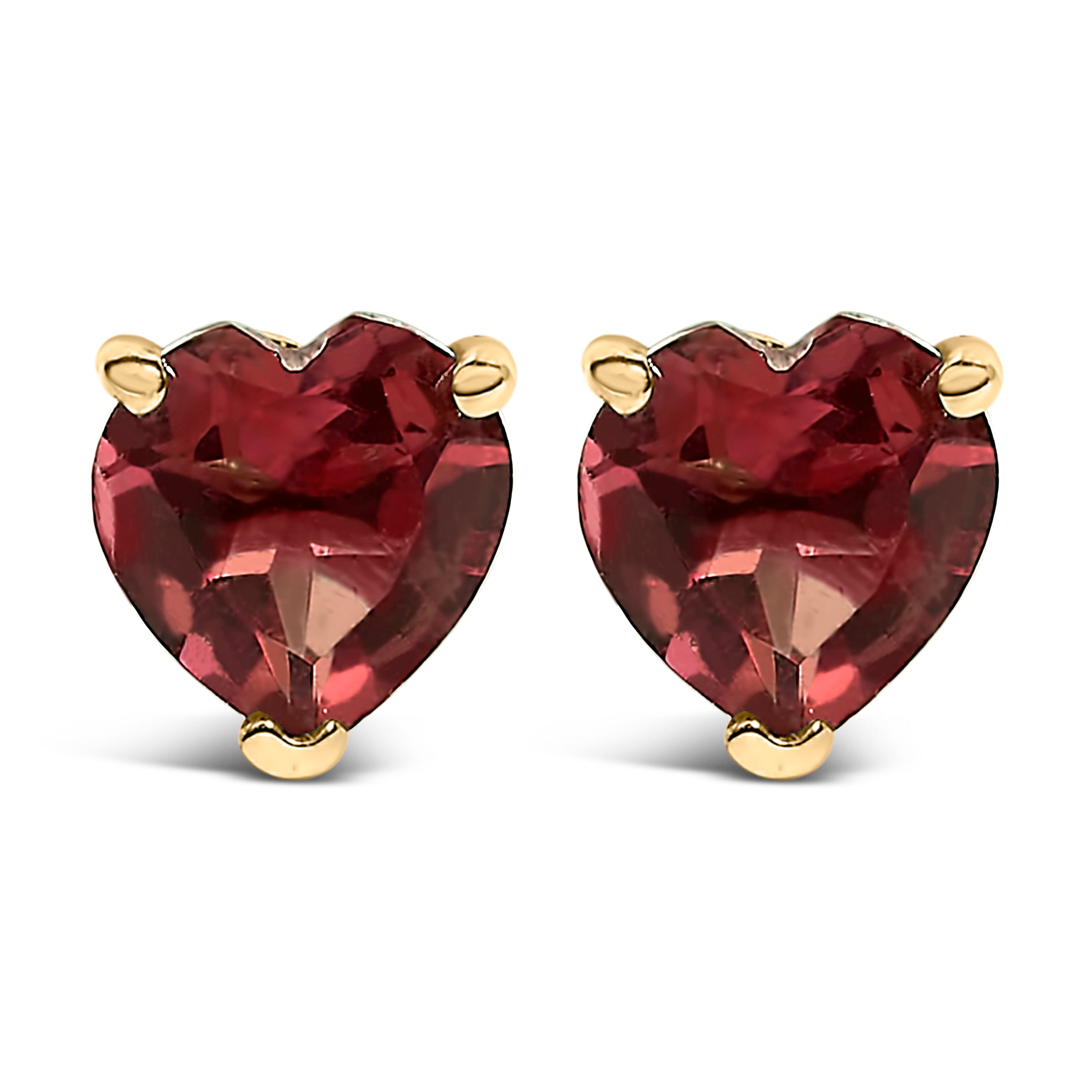 14K White Gold 5MM Heart Cut Purple Amethyst Solitaire Stud Earrings