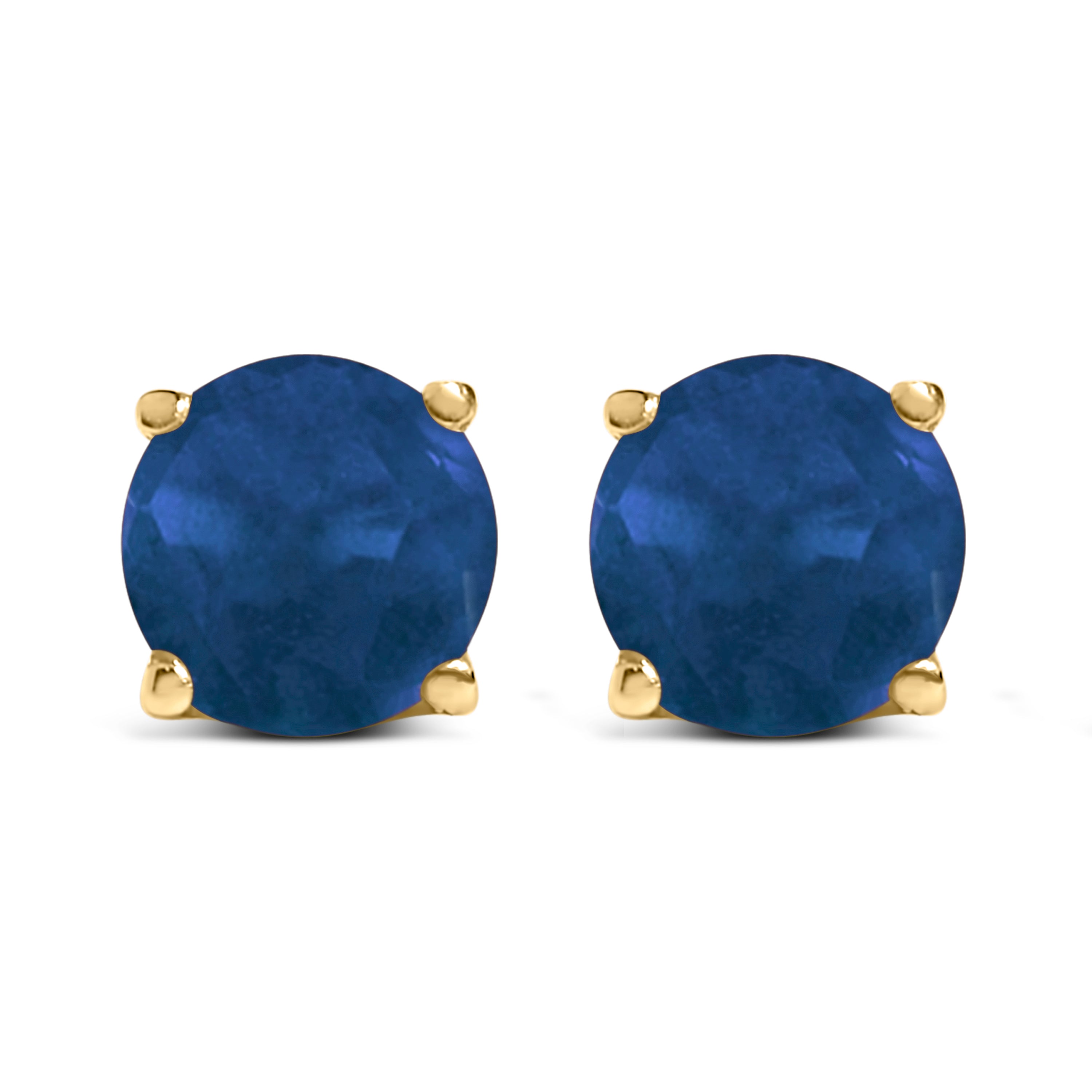 14K White Gold 5X5MM Round Purple Amethyst Solitaire Stud Earrings