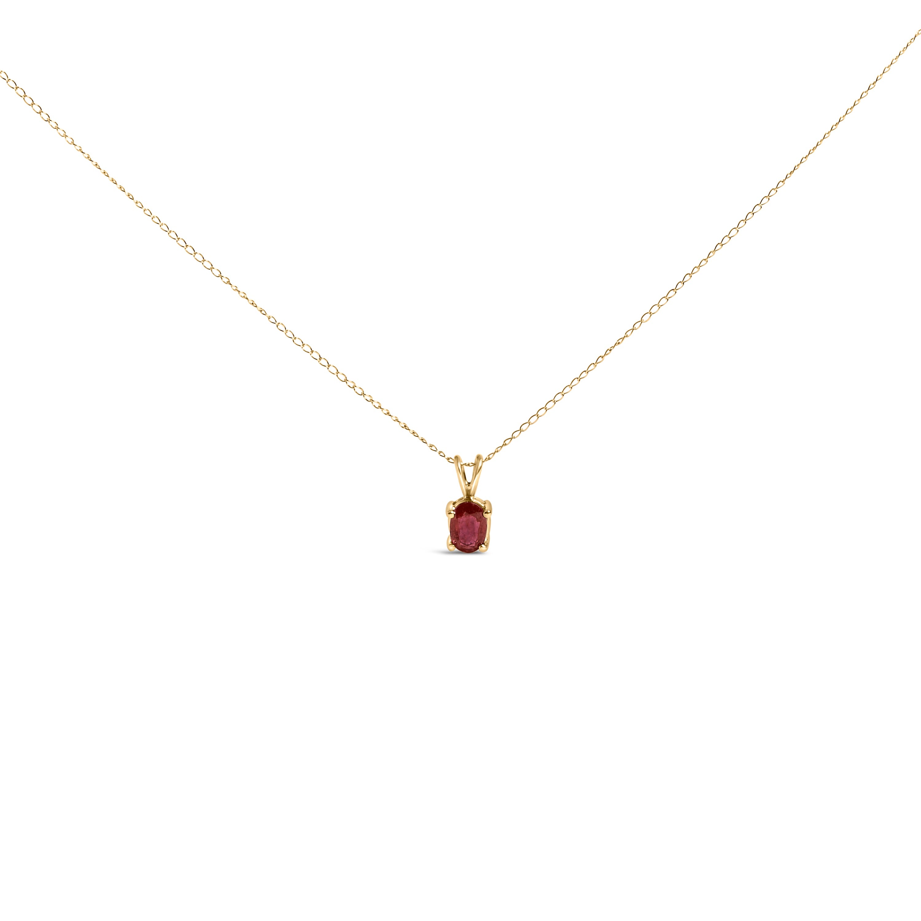 14K White Gold 6x4MM Oval Shaped Purple Amethyst Solitaire Pendant Necklace