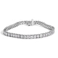 IGI Certified 14K White Gold 10.0 Cttw Emerald Cut Lab Grown Diamond Tennis Bracelet