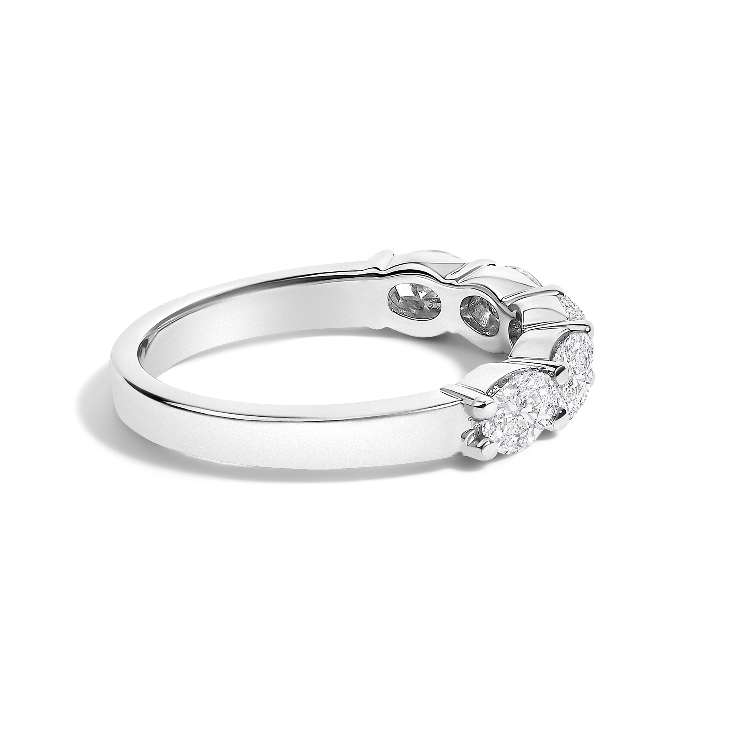 14K White Gold 1 1/4 Cttw Lab Grown Oval East West Band Ring