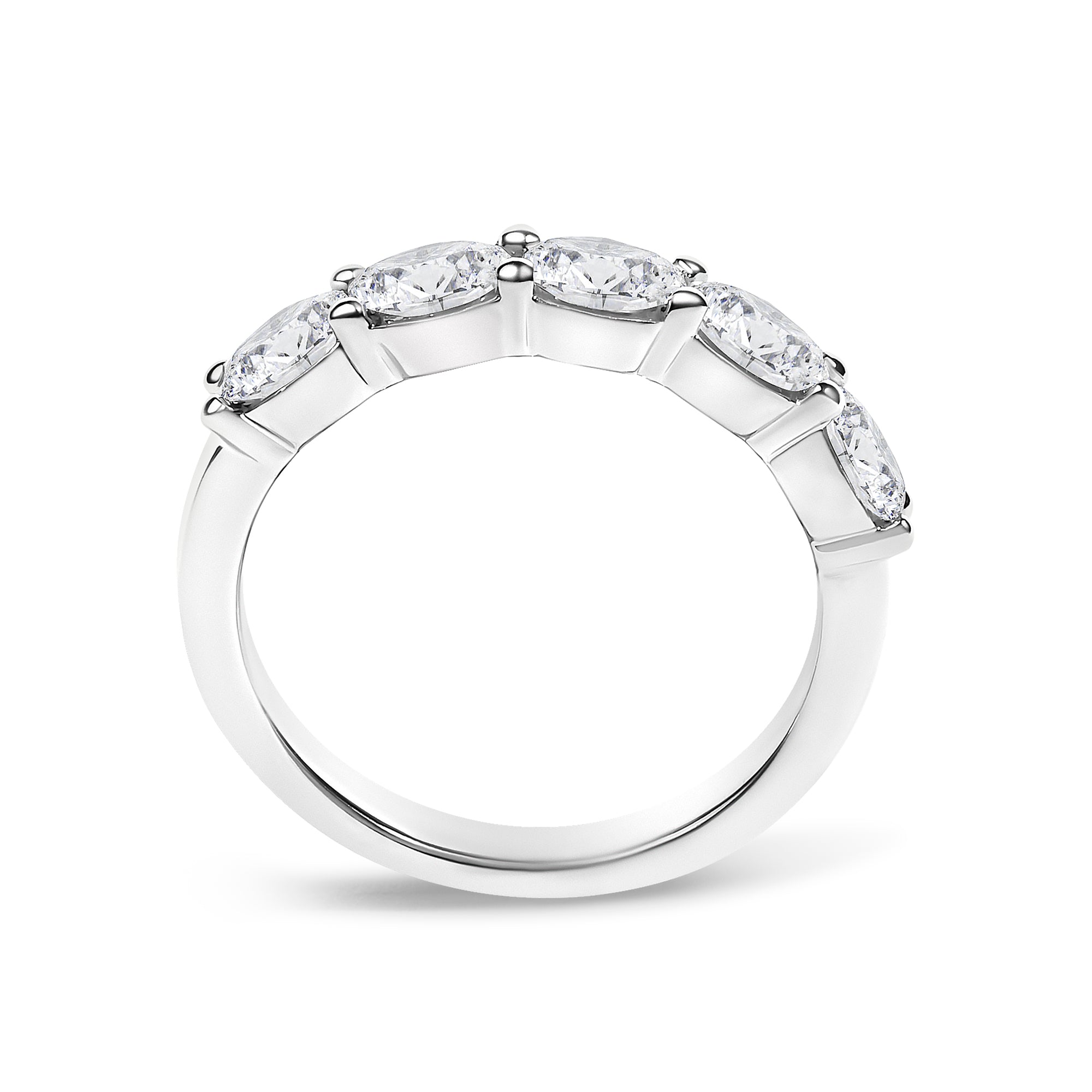 14K White Gold 1 1/4 Cttw Lab Grown Oval East West Band Ring