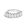 14K White Gold 1 2/3 Cttw Lab Grown Pear Diamond Band Ring Bezel Setting