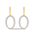 14K Yellow Gold Graduating 1/2 Cttw Diamond Oval Dangle Earrings