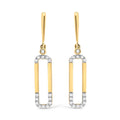 14K Yellow Gold 1/5 Cttw Diamond Paper Clip Dangle Earrings