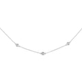 14K White Gold 1/2 Cttw Bezel Set Diamond Station Necklace