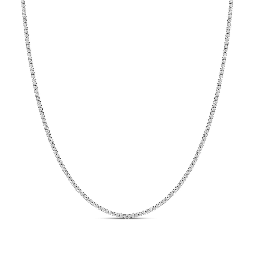 14K White Gold 3.0 Cttw Diamond Tennis Necklace