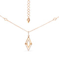 14K Yellow Gold 1/4 Carat Total Weight Diamond Double Triangle Geometric 18" Pendant Necklace (G-H Color, SI1-SI2 Clarity)