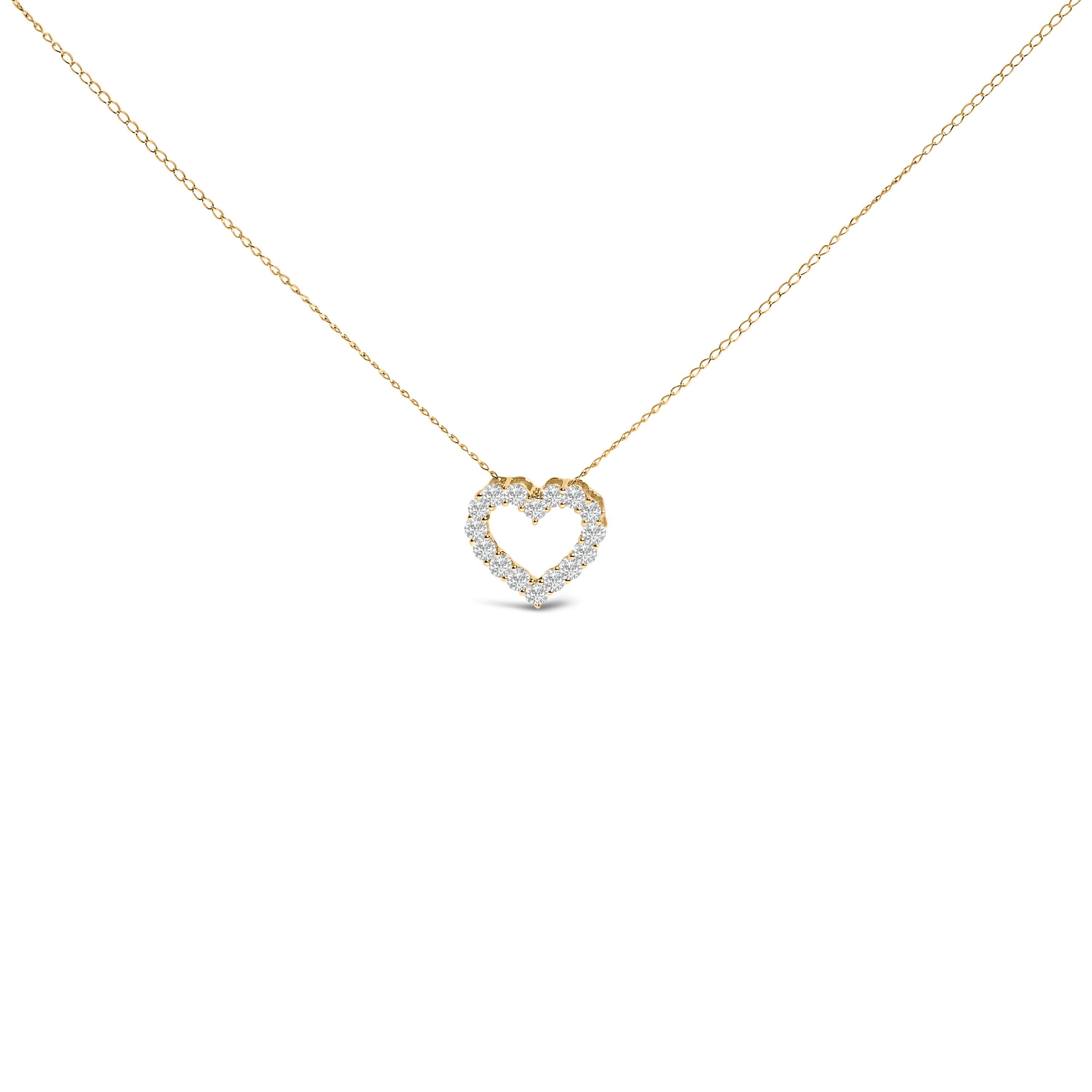 14K White Gold 1/2 Carat Lab Grown Diamond Heart Shape Pendant Necklace
