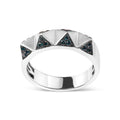 14K White Gold 1/4 Carat Total Weight Treated Blue Diamond Pyramid Band Ring (Blue Color, SI1-SI2 Clarity)- Size 7
