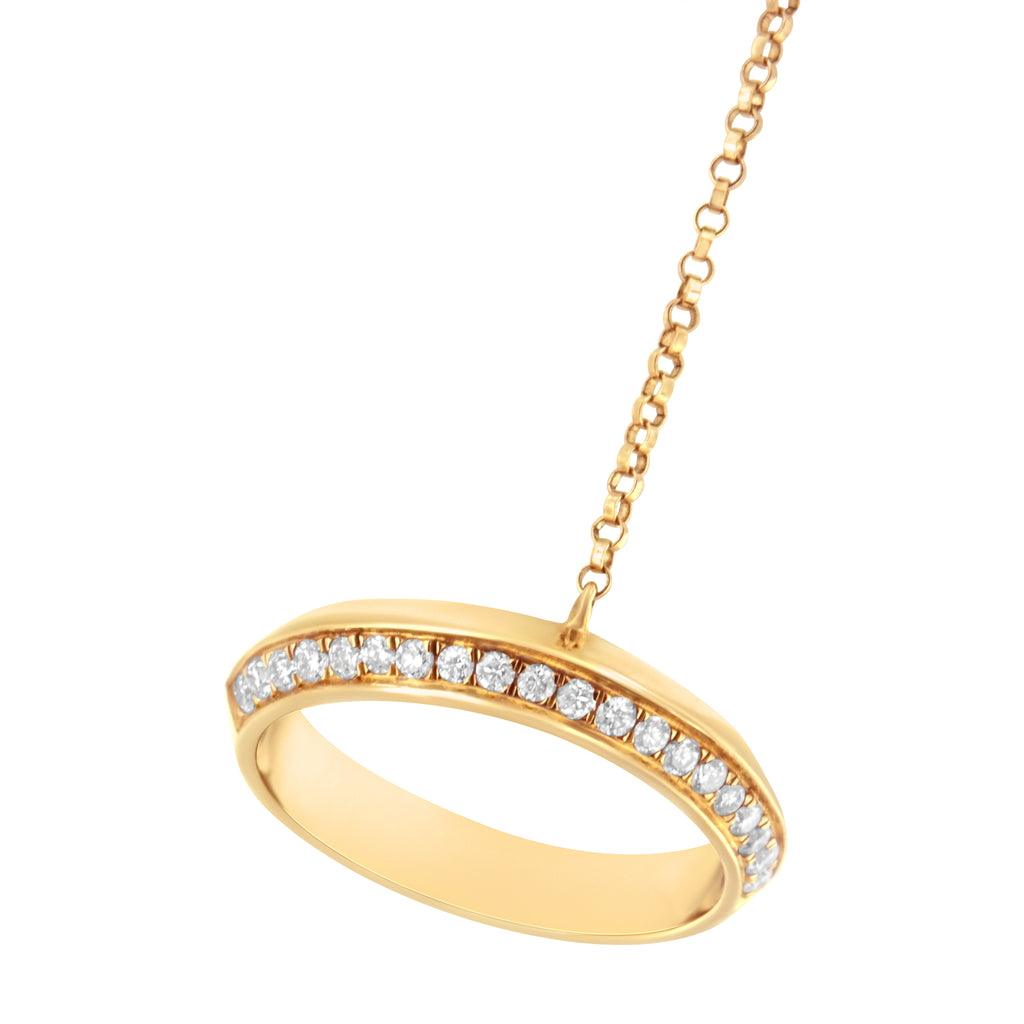 14K Yellow Gold 1/4 Carat Total Weight Diamond Ring and Bracelet Hand Chain (G-H Color, SI1-SI2 Clarity) - 7"