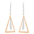 14K Rose and White Gold 3/8 Carat Total Weight Diamond Windchime Drop and Dangle Earrings (G-H Color, SI1-SI2 Clarity)