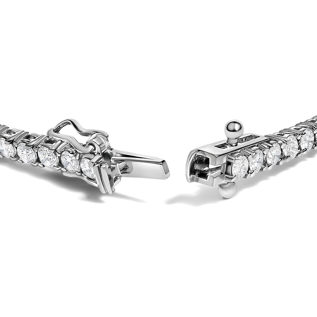 14K White Gold 3.00 Ctw Diamond Classic Standard 4 Prong Set Tennis Bracelet