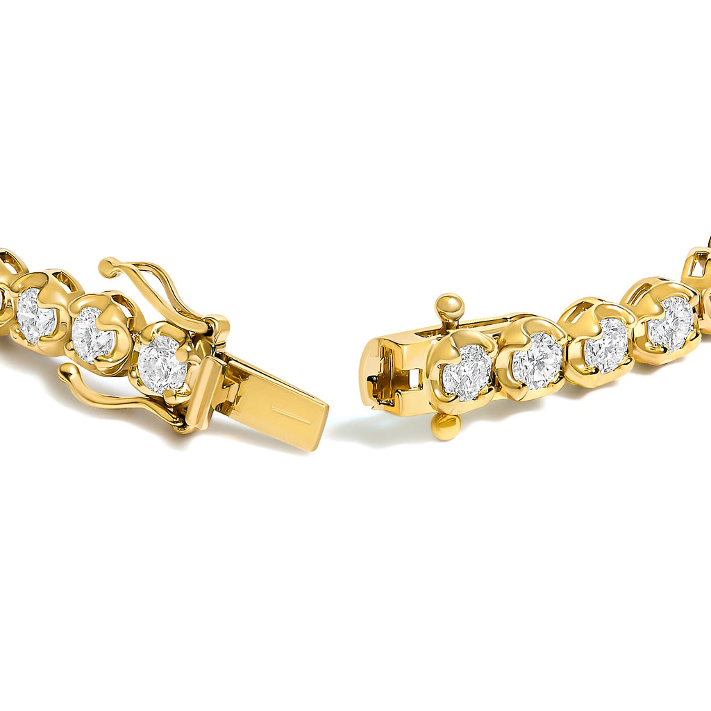 14K Yellow Gold 5.0 Cttw Diamond Scalloped Link Tennis Bracelet