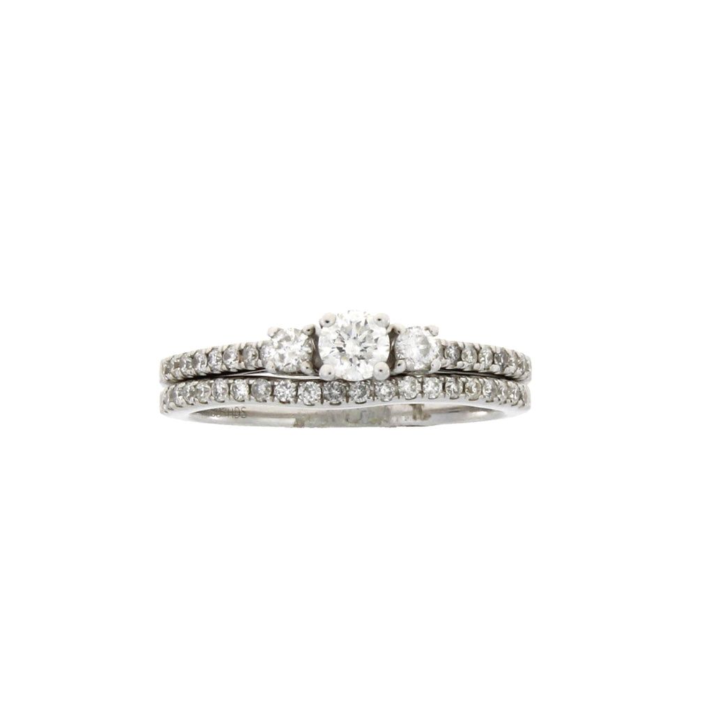 .45ct Diamond Engagement Ring Set 14K White Gold