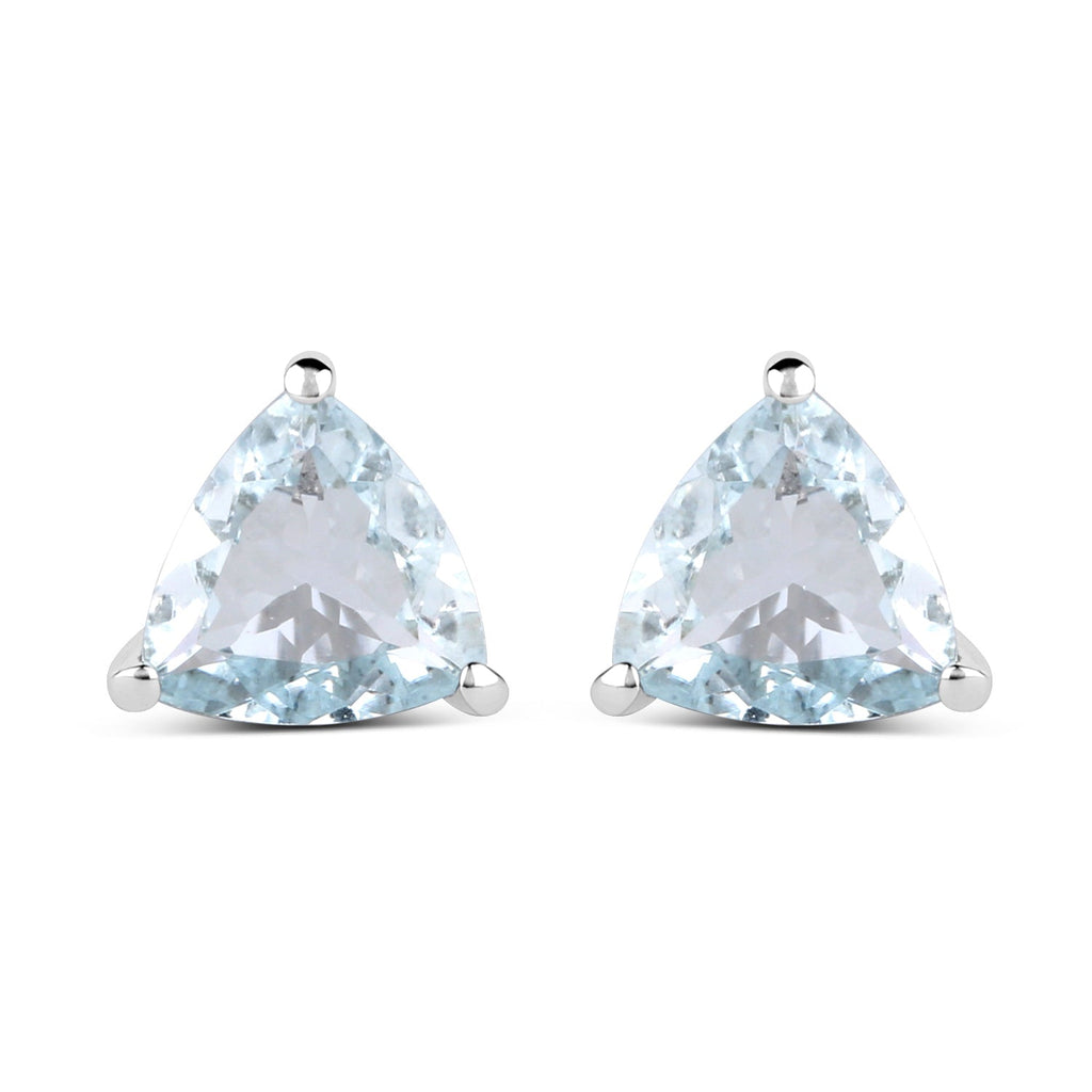 1.26 Carat Genuine Aquamarine .925 Sterling Silver Earrings
