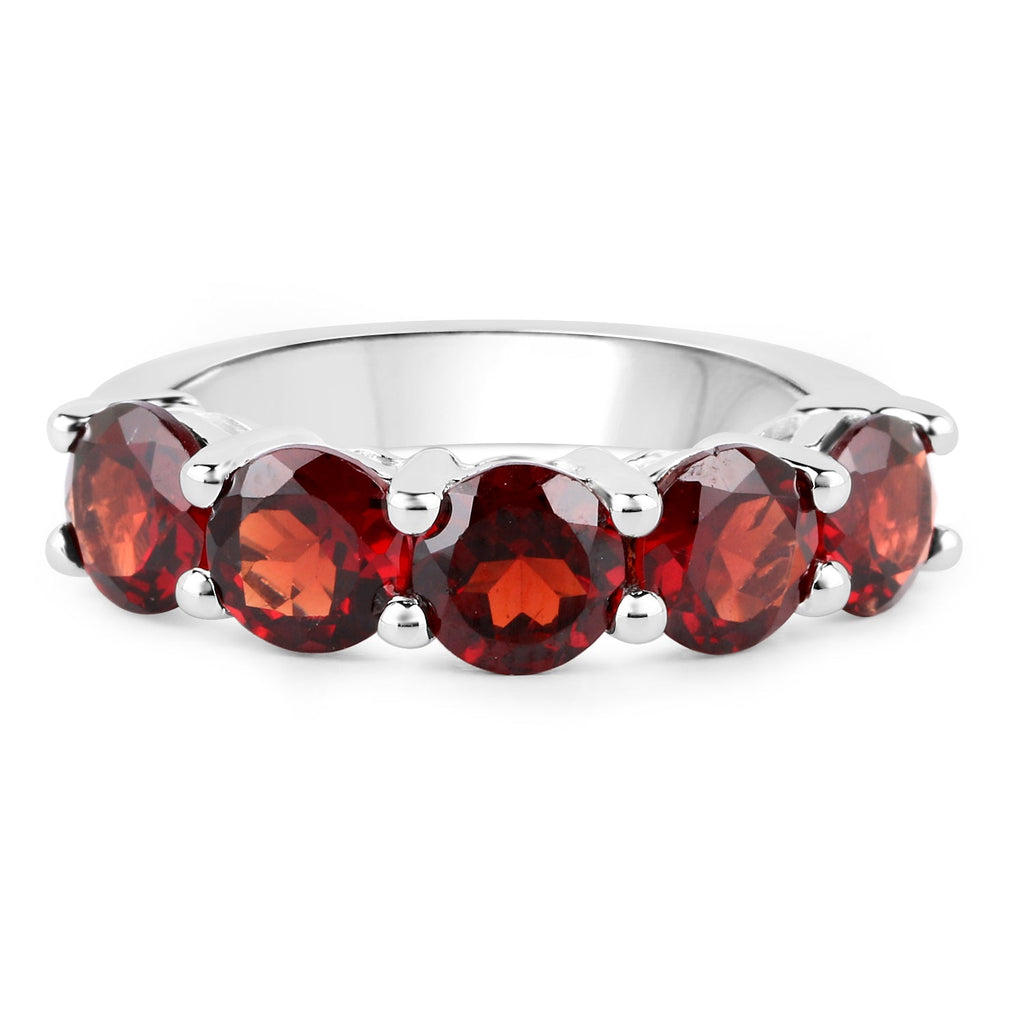 4.00 Carat Genuine Garnet .925 Sterling Silver Ring