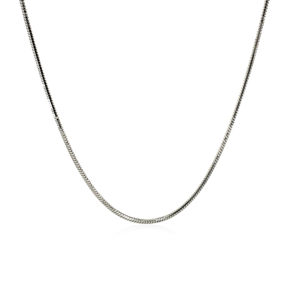 Rhodium-Plated 1.2mm Sterling Silver Snake Chain