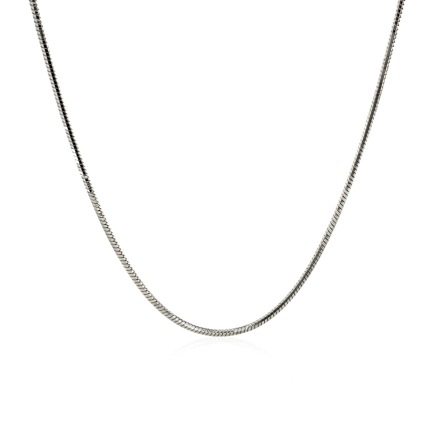 Rhodium-Plated 1.2mm Sterling Silver Snake Chain