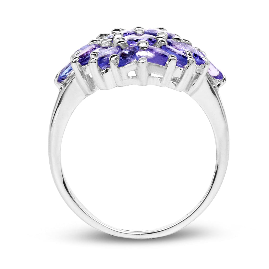 3.40 Carat Genuine Tanzanite .925 Sterling Silver Ring