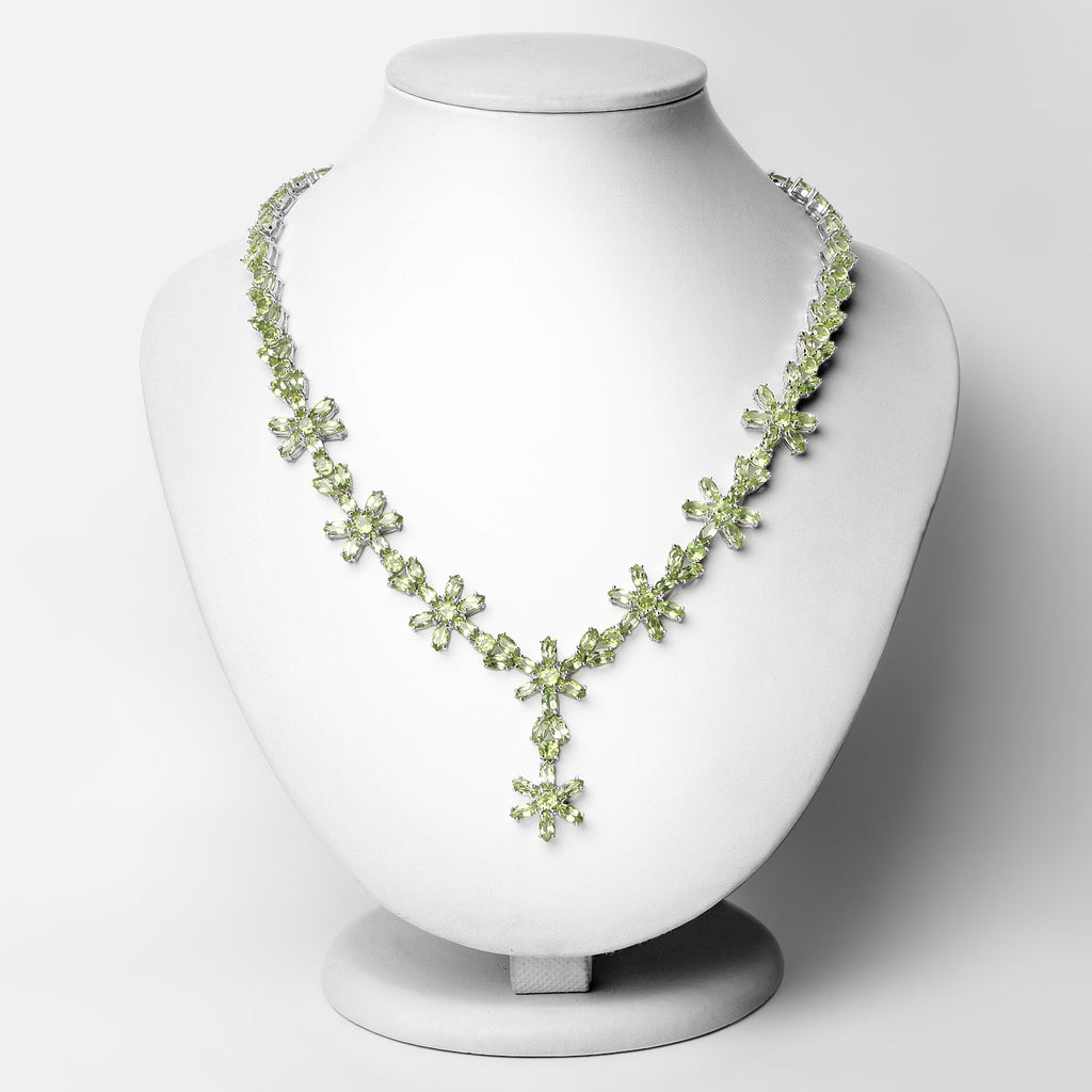 43.02 Carat Genuine Peridot .925 Sterling Silver Necklace