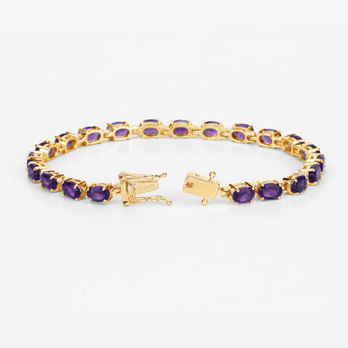 7.98 Carat Genuine Amethyst .925 Sterling Silver Bracelet