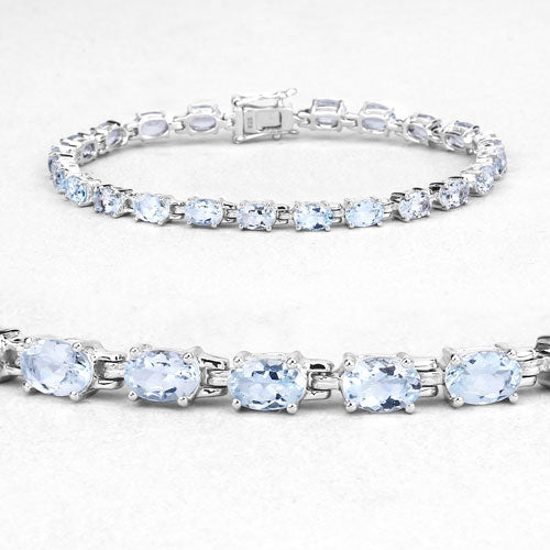 10.71 Carat Genuine Blue Topaz .925 Sterling Silver Bracelet