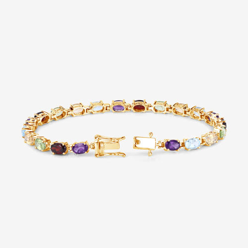 8.96 Carat Genuine Multi-Stone .925 Sterling Silver Bracelet