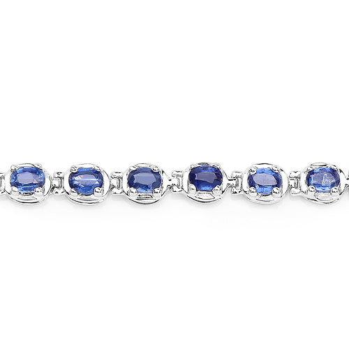 7.02 Carat Genuine Kyanite .925 Sterling Silver Bracelet