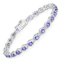 4.59 Carat Genuine Tanzanite .925 Sterling Silver Bracelet