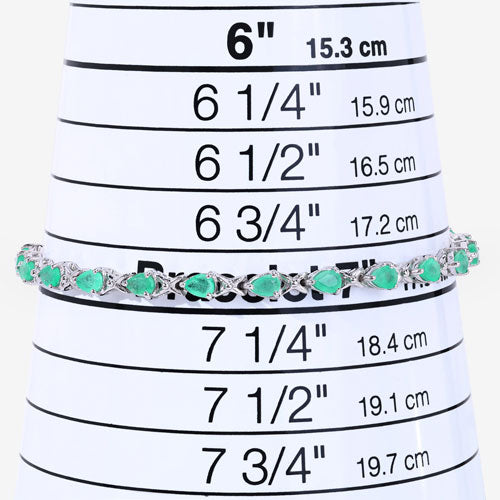 3.08 Carat Genuine Emerald .925 Sterling Silver Bracelet