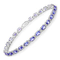 6.25 Carat Genuine Tanzanite .925 Sterling Silver Bracelet