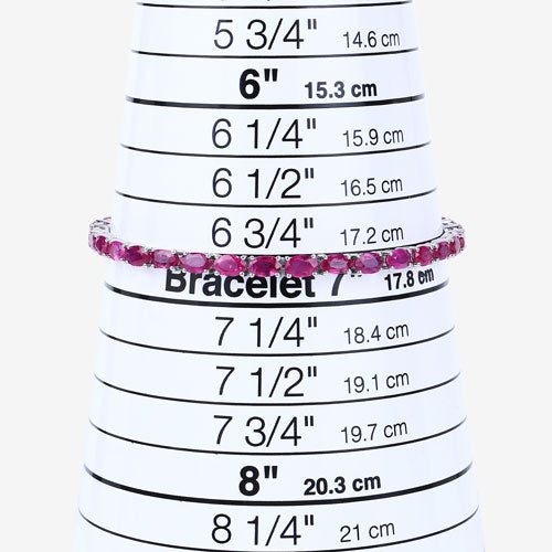 9.18 Carat Genuine Ruby 10K White Gold Bracelet