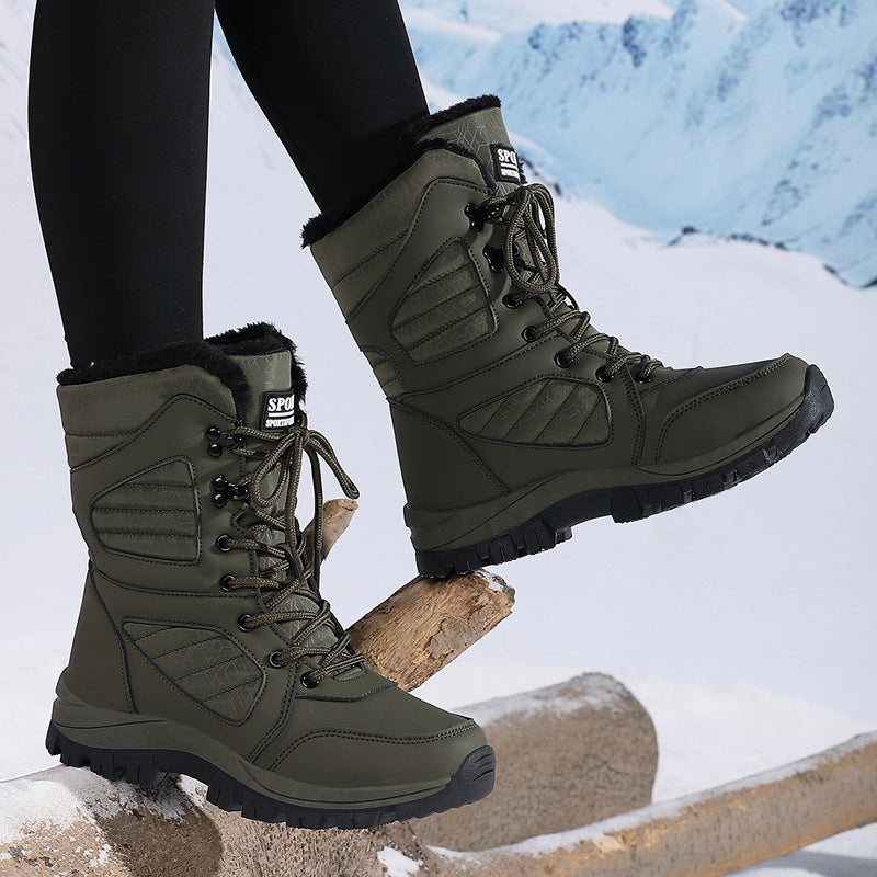 Women’s Long Wool & Velvet Snow Boots | Thickened Warm Winter Footwear