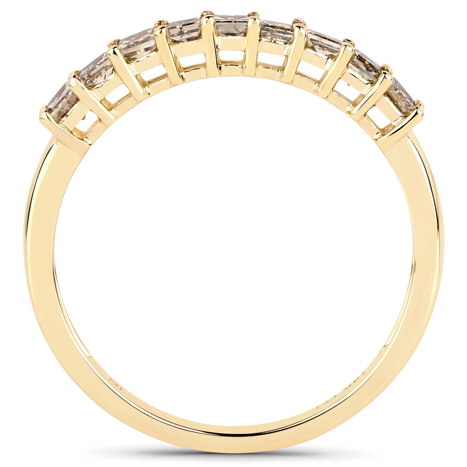 0.50 Carat Genuine Champagne Diamond 14K Yellow Gold Ring (I1-I2)