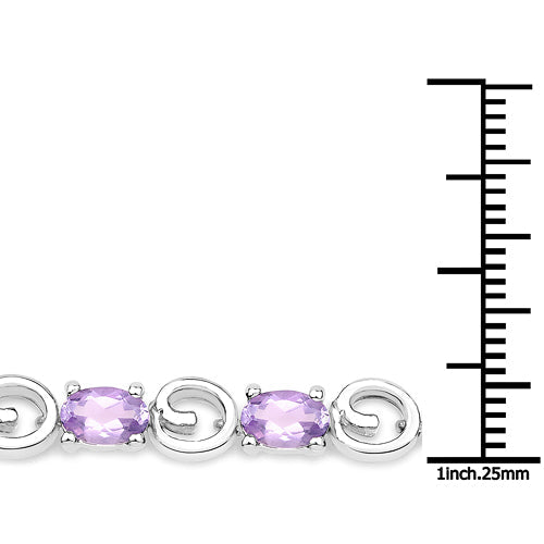6.88 Carat Genuine Amethyst .925 Sterling Silver Bracelet