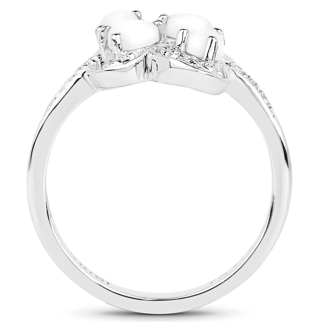 0.60 Carat Genuine Opal .925 Sterling Silver Ring