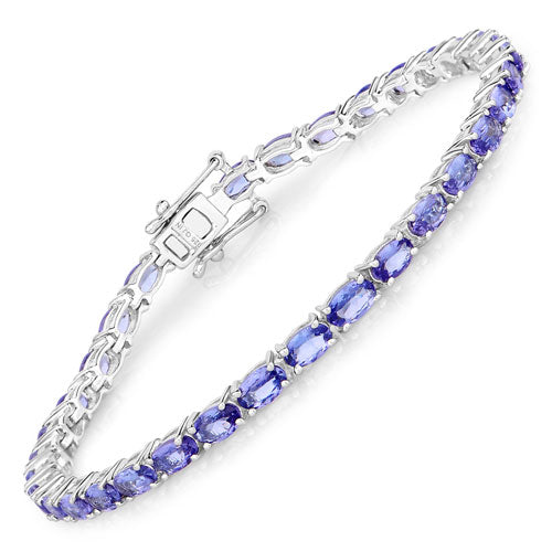 8.75 Carat Genuine Tanzanite .925 Sterling Silver Bracelet