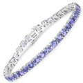12.21 Carat Genuine Tanzanite .925 Sterling Silver Bracelet