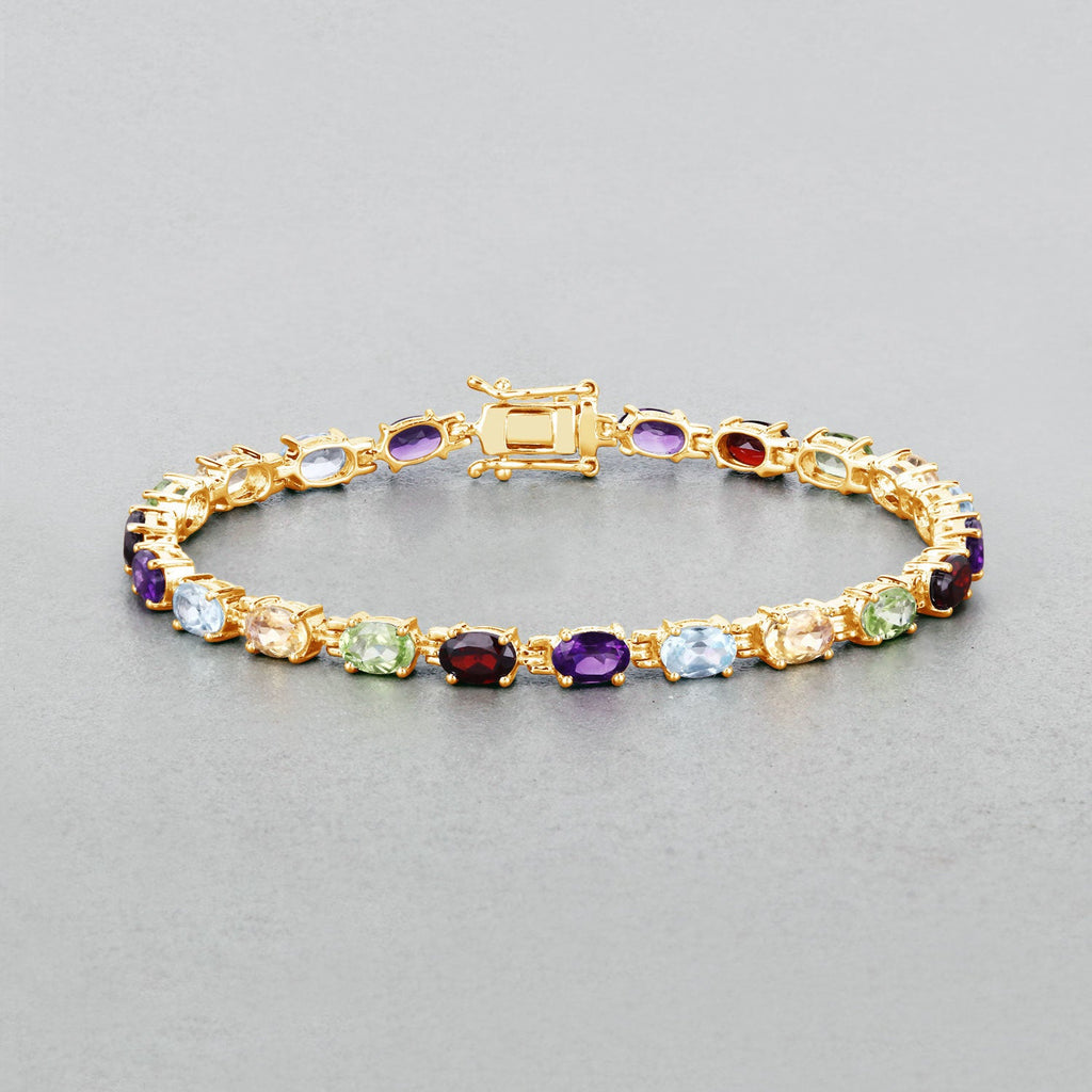 8.96 Carat Genuine Multi-Stone .925 Sterling Silver Bracelet