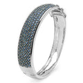 10.00 Carat Genuine Blue Sapphire .925 Sterling Silver Bangle
