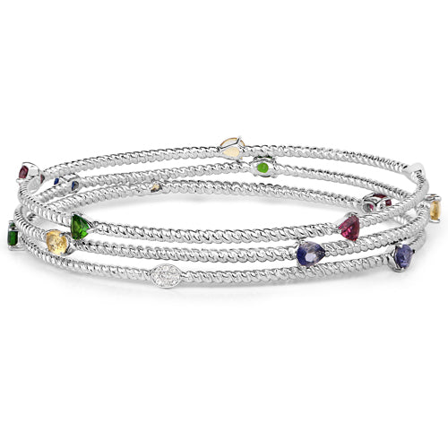 3.88 Carat Genuine Multi-Stone .925 Sterling Silver Bracelet