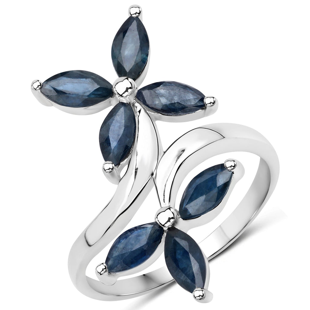 1.75 Carat Genuine Blue Sapphire .925 Sterling Silver Ring
