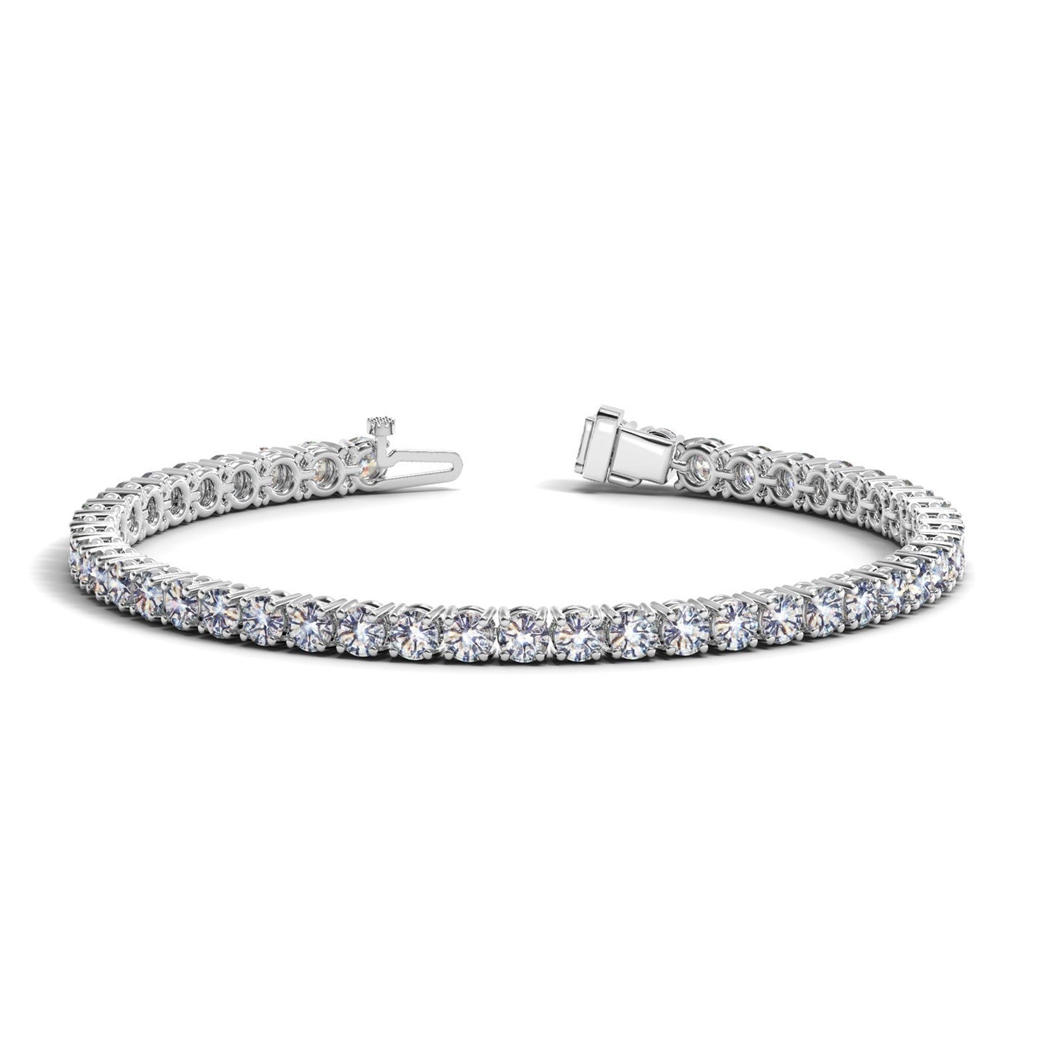Lab Grown Round Diamond Tennis Bracelet in 14k White Gold (8 ct. t.w. F/G VS2/SI1)