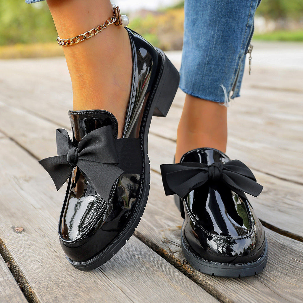 Women’s Plus Size Bow Knot Slip-On Loafers