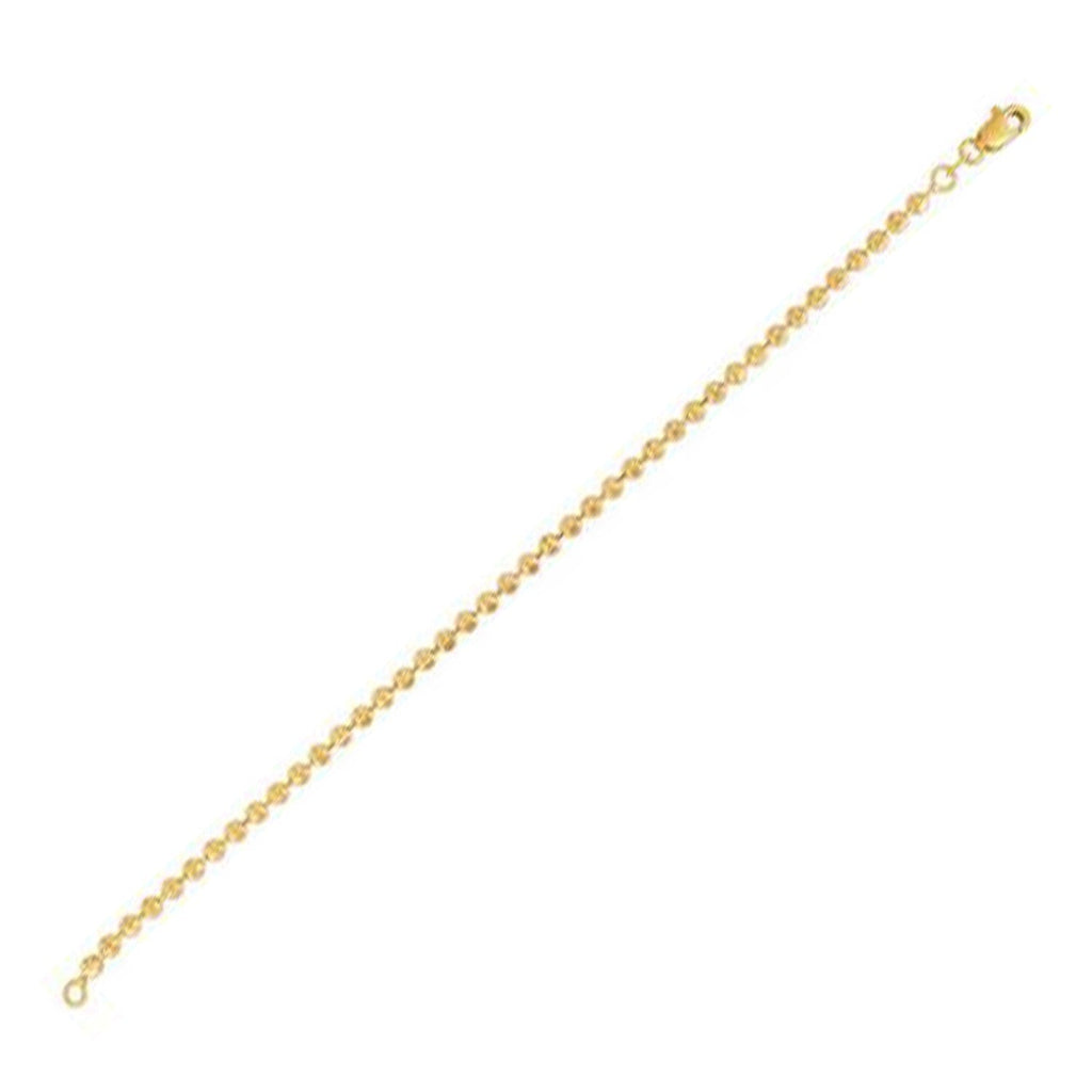 Moon Cut Bead Chain Bracelet in 14k Yellow Gold (3.00 mm)