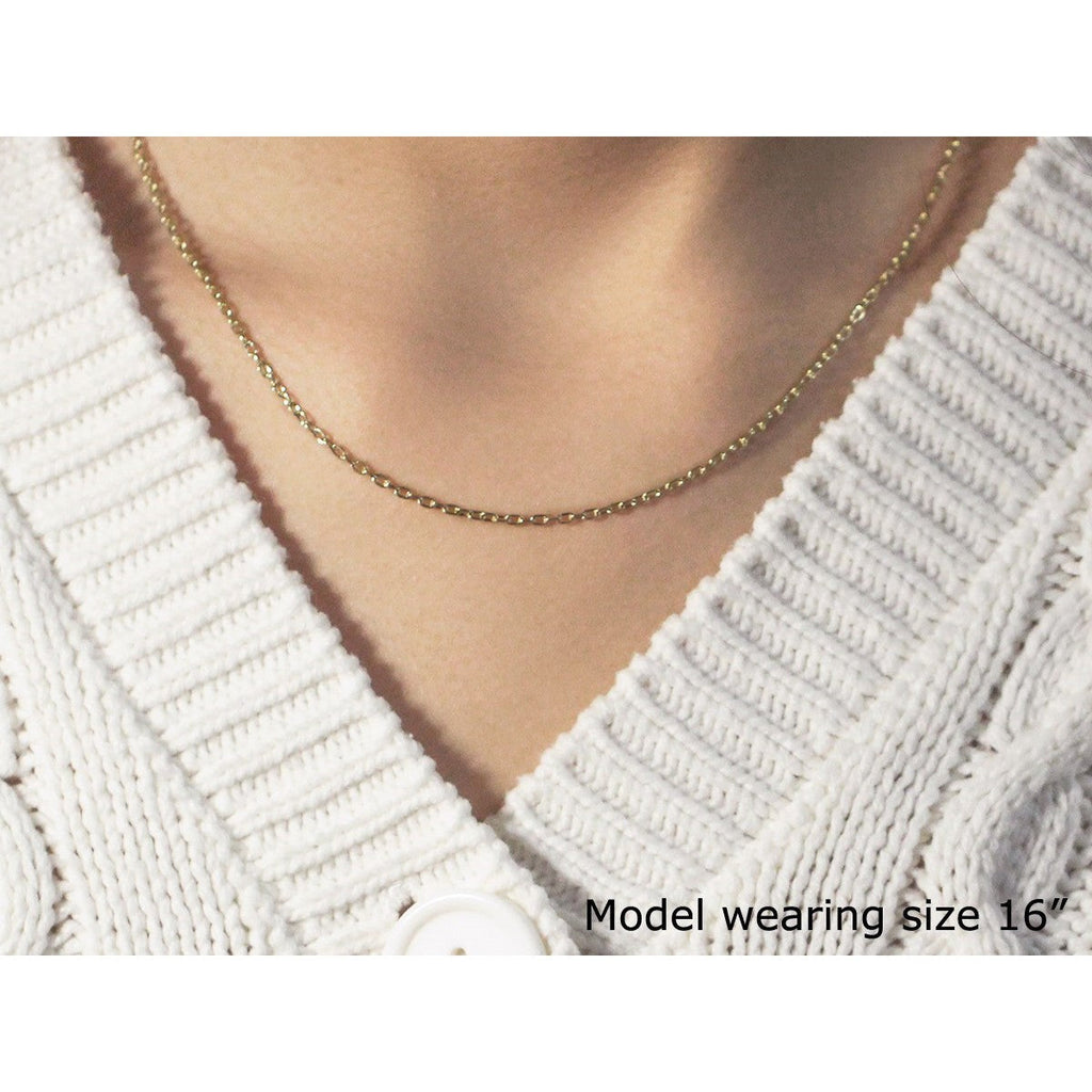Double Extendable Cable Chain in 14k Yellow Gold (1.9mm)