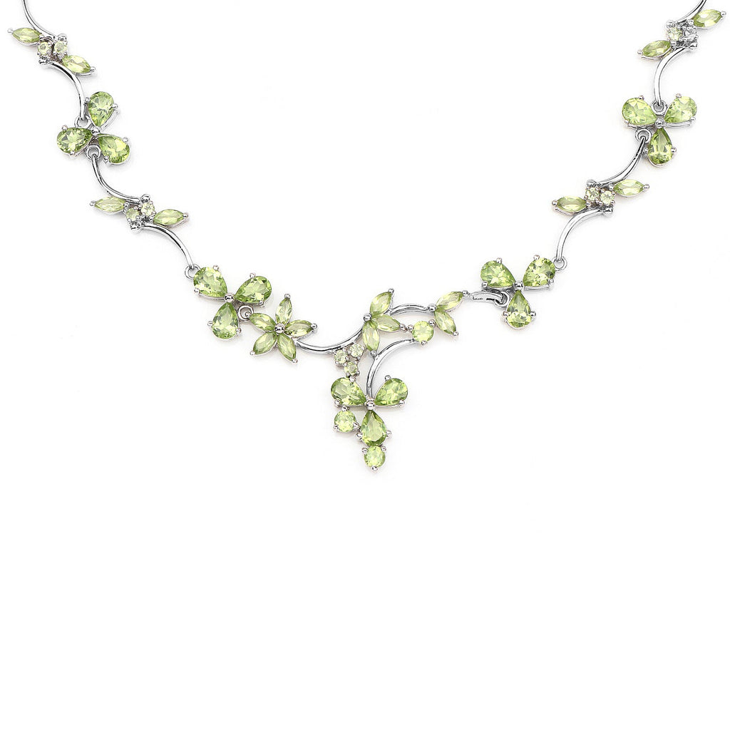 17.24 Carat Genuine Peridot .925 Sterling Silver Necklace