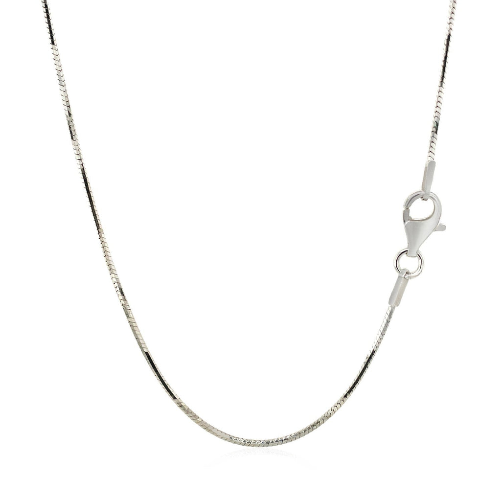 Cadena de Serpiente Octagonal Bañada en Rodio de Plata Esterlina de 1.1mm