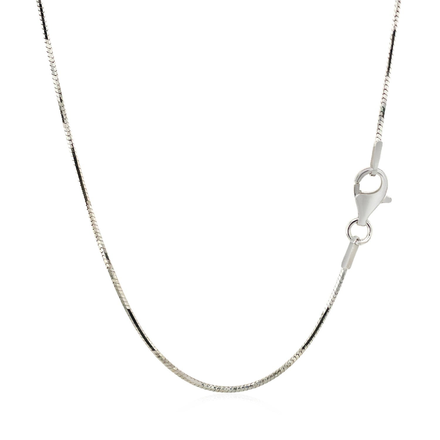 Cadena de Serpiente Octagonal Bañada en Rodio de Plata Esterlina de 1.1mm